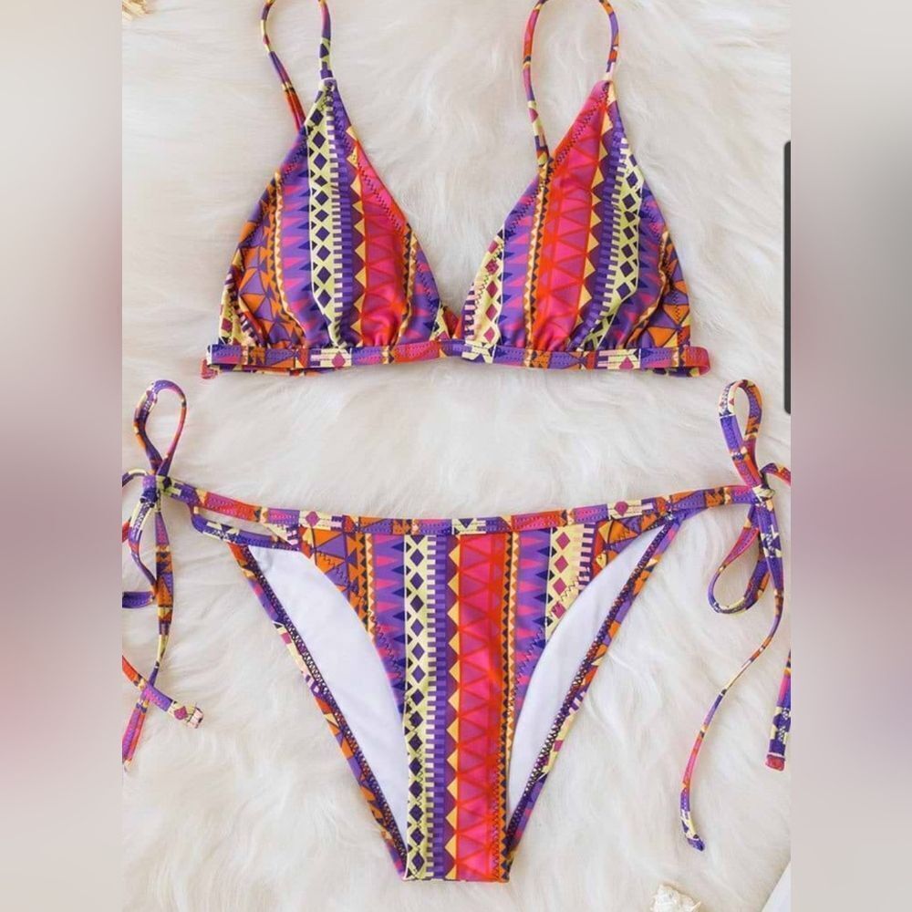 Cupshe boho triangle print bikini size large